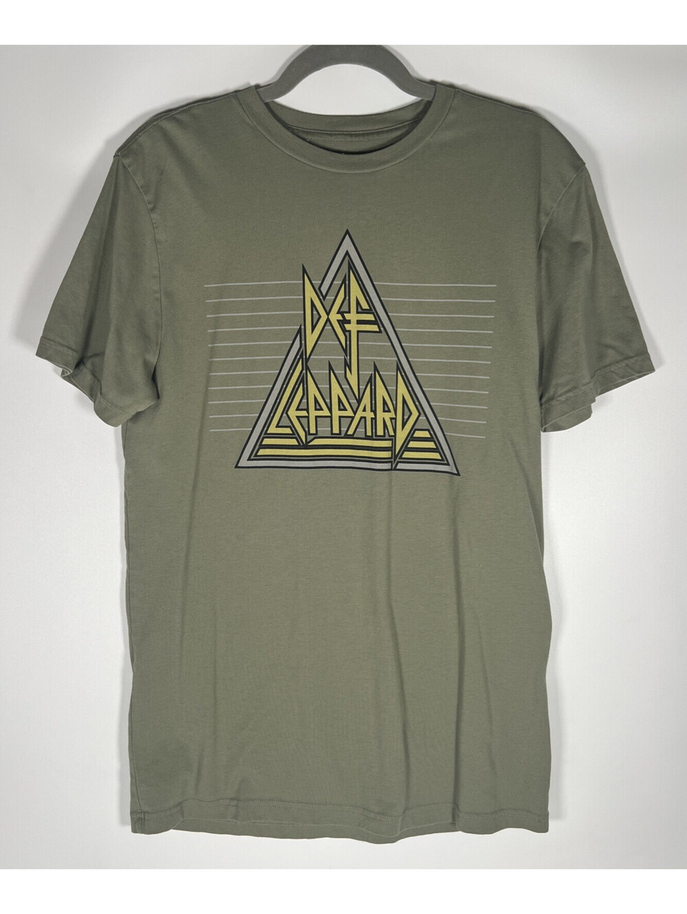 Basil Green Def Leppard Graphic Band T-Shirt Short Sleeve- Men's Small